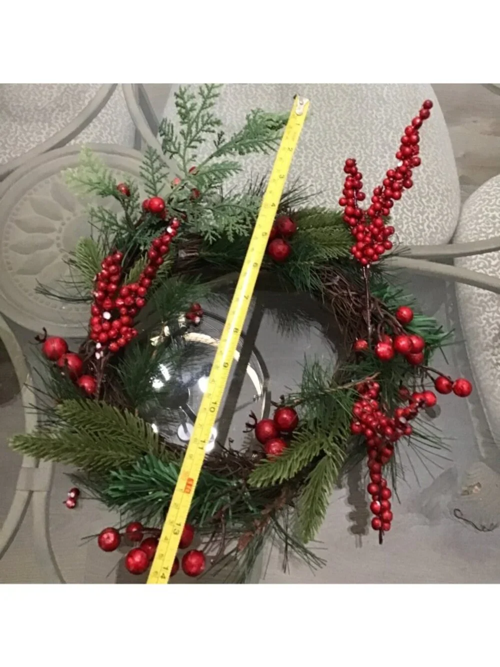 SET OF 2- 10 INCH DECORATIVE ARTIFICIAL MYRTLE CHRISTMAS WREATH